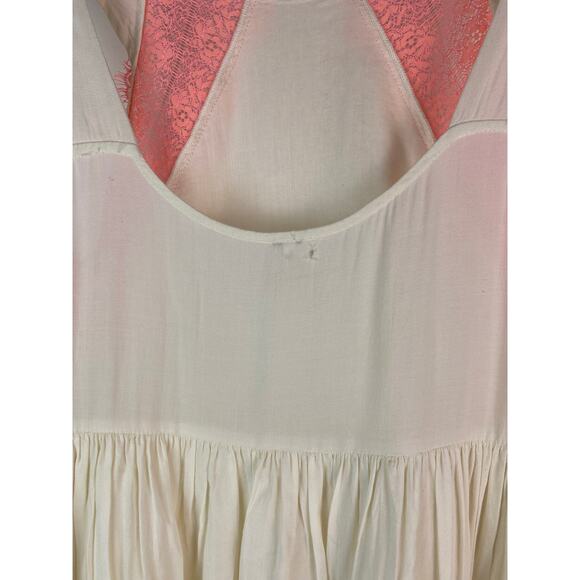 Free People Women's Size XS Cream Orange Lace Sleeveless Scoop Neck A-Line Dress - Picture 8 of 8